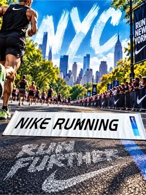 🏃‍♂️ NIKE RUNNING BANNER – 6’5” x 12” – ATHLETIC DISPLAY